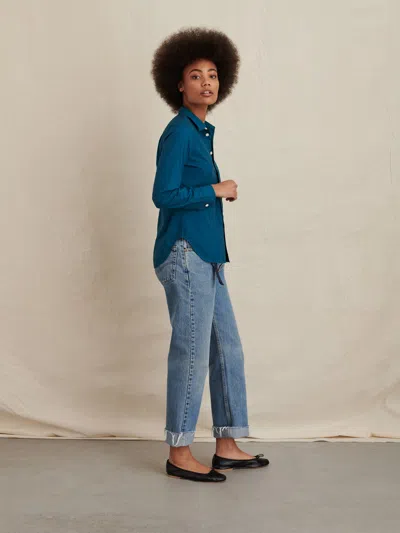 Alex Mill Bobby Shirt In Paper Poplin In Lagoon