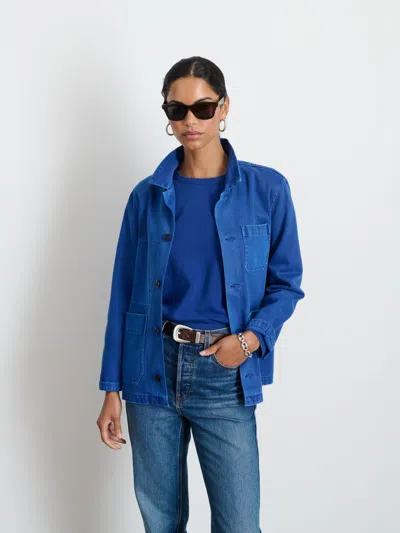 Alex Mill Britt Work Jacket In Recycled Denim In Electric Blue