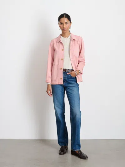 Alex Mill Britt Work Jacket In Recycled Denim In Blush Pink