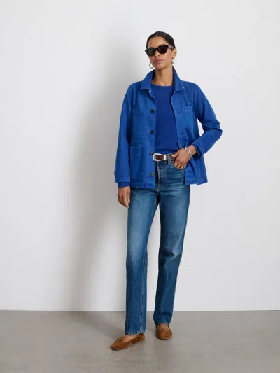 Alex Mill Britt Work Jacket In Recycled Denim In Electric Blue