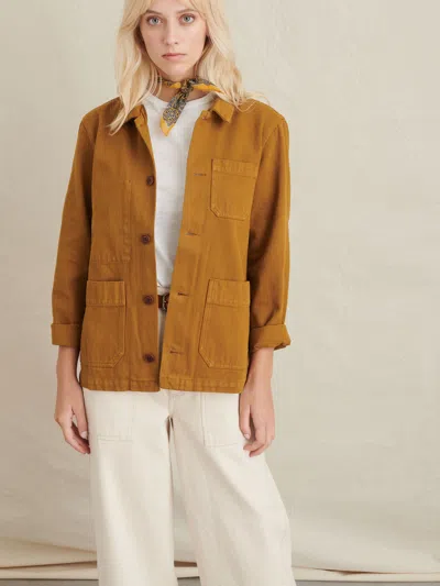 Alex Mill Britt Work Jacket In Upcycled Denim In Golden Khaki