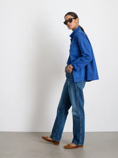 Alex Mill Britt Work Jacket In Recycled Denim In Electric Blue