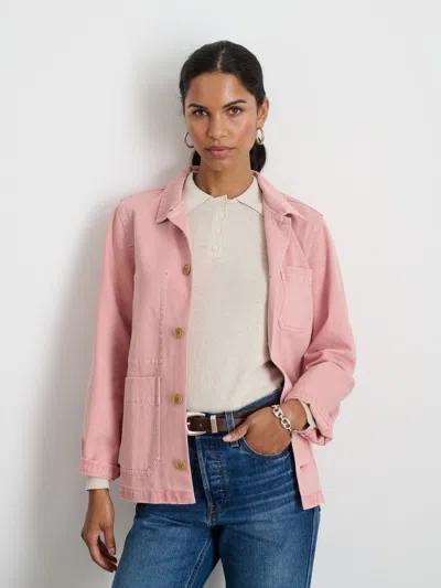Alex Mill Britt Work Jacket In Recycled Denim In Blush Pink