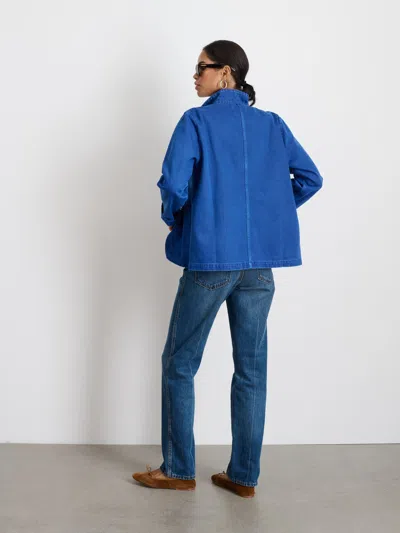 Alex Mill Britt Work Jacket In Recycled Denim In Electric Blue