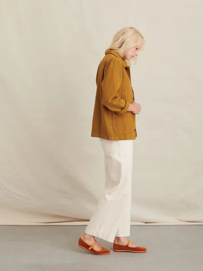 Alex Mill Britt Work Jacket In Upcycled Denim In Golden Khaki