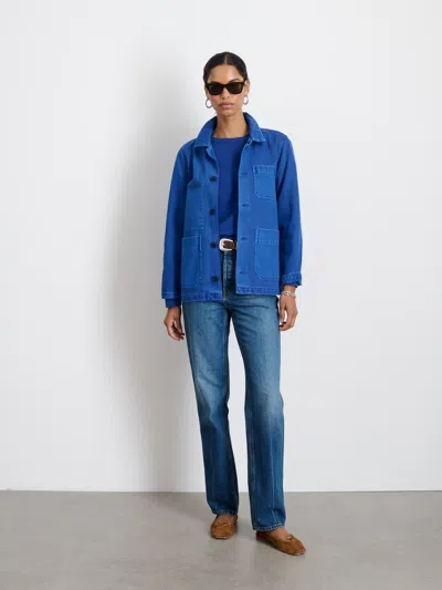 Alex Mill Britt Work Jacket In Recycled Denim In Electric Blue