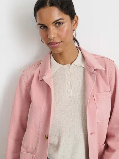 Alex Mill Britt Work Jacket In Recycled Denim In Blush Pink