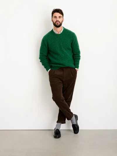 Alex Mill Cable Crewneck Sweater In Heather Pine