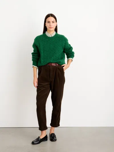 Alex Mill Cable Crewneck Sweater In Heather Pine