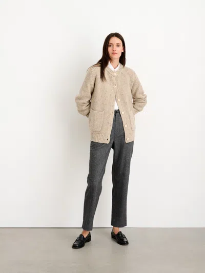 Alex Mill Mirielle Donegal Wool Blend Cardigan In Oatmeal