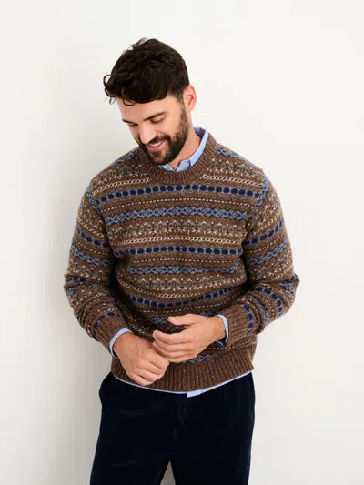 Alex Mill Fair Isle Donegal Wool-blend Sweater In Brown Multi