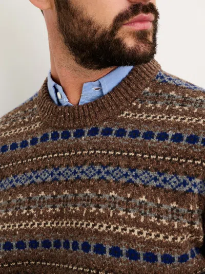 Alex Mill Fair Isle Donegal Wool-blend Sweater In Brown Multi