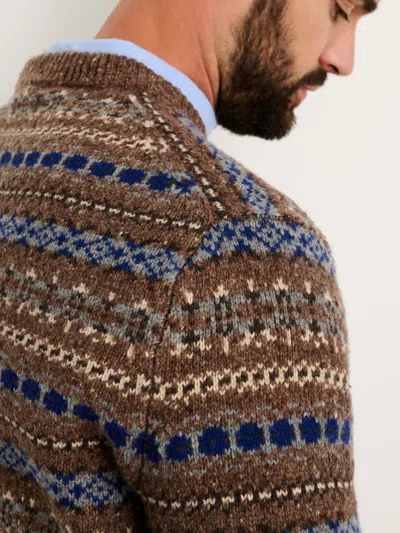 Alex Mill Fair Isle Donegal Wool-blend Sweater In Brown Multi