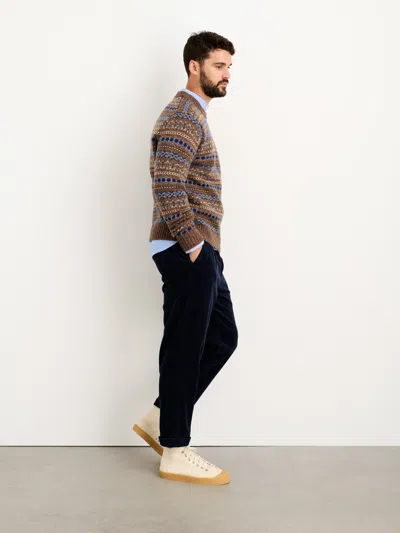 Alex Mill Fair Isle Donegal Wool-blend Sweater In Brown Multi