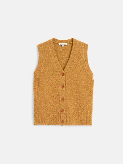 Alex Mill Francis Cardigan Vest In Donegal In Honeycomb