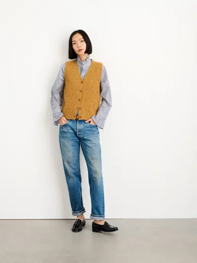 Alex Mill Francis Cardigan Vest In Donegal In Honeycomb