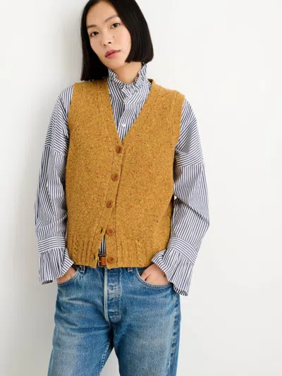 Alex Mill Francis Cardigan Vest In Donegal In Honeycomb