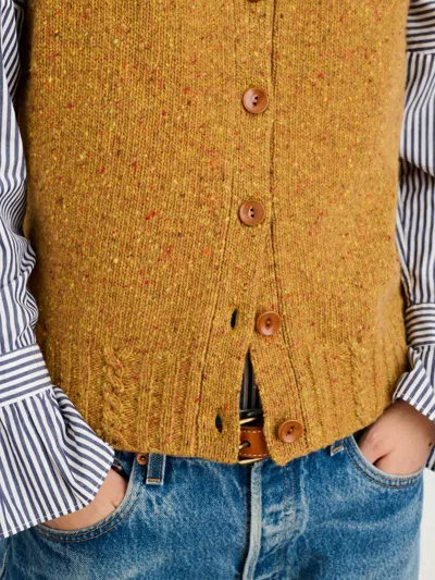Alex Mill Francis Cardigan Vest In Donegal In Honeycomb