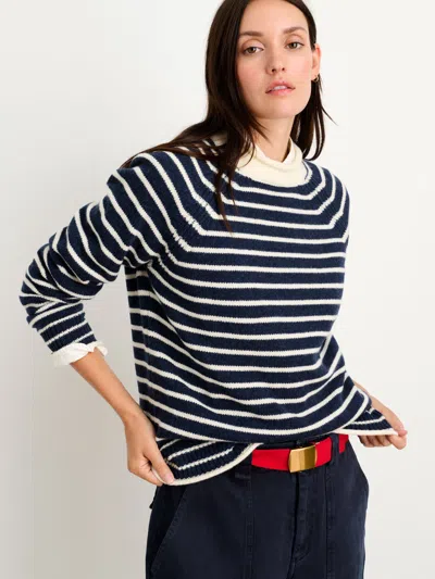 Alex Mill Freja Sweater In Ivory/indigo