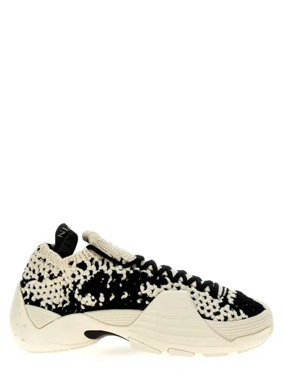 Shop Lanvin 'cotton Flash-knit' Sneakers In Multicolor