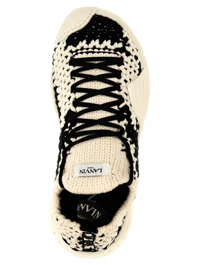 Shop Lanvin 'cotton Flash-knit' Sneakers In Multicolor