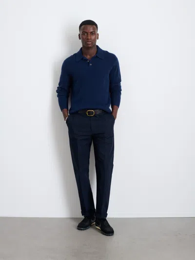 Alex Mill Grant Trouser In Cotton Twill In Dark Navy