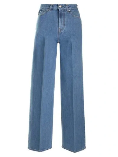 Shop Totême Wide Leg Jeans In Blue