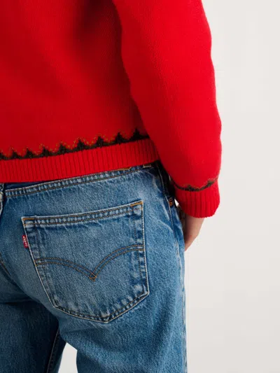 Alex Mill Hilde Fair Isle Cardigan In Flame Multi