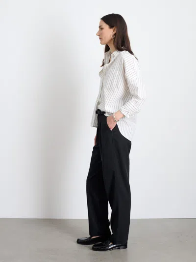 Alex Mill Jo Shirt In Striped Paper Poplin In White Multi