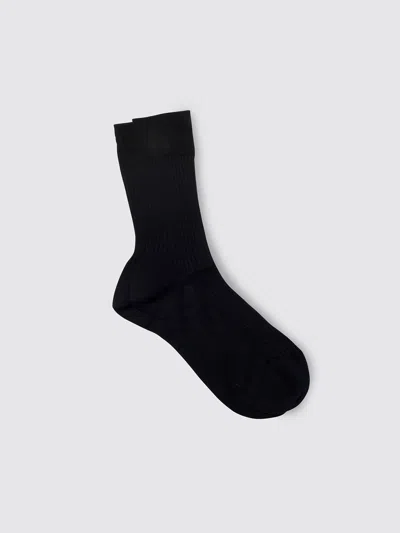 Alex Mill Maria La Rosa Bio Cotton Ribbed Socks In Black