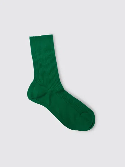 Alex Mill Maria La Rosa Bio Cotton Ribbed Socks In Green