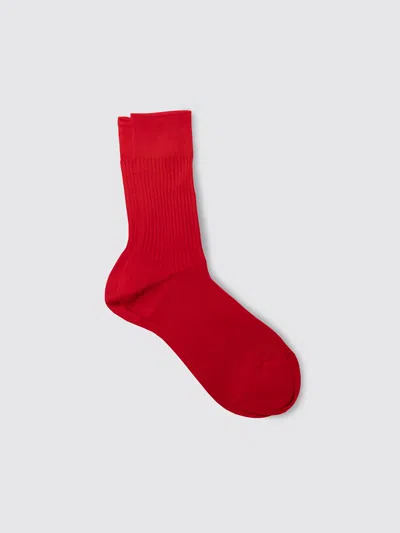 Alex Mill Maria La Rosa Bio Cotton Ribbed Socks In Red