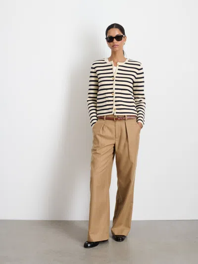 Alex Mill Paris Sweater Jacket In Stripe In Cream/navy