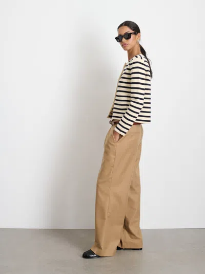Alex Mill Paris Sweater Jacket In Stripe In Cream/navy