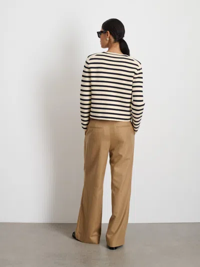 Alex Mill Paris Sweater Jacket In Stripe In Cream/navy