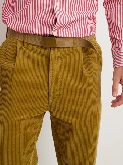 Shop Alex Mill Pleated Pant In Rugged Corduroy In Khaki