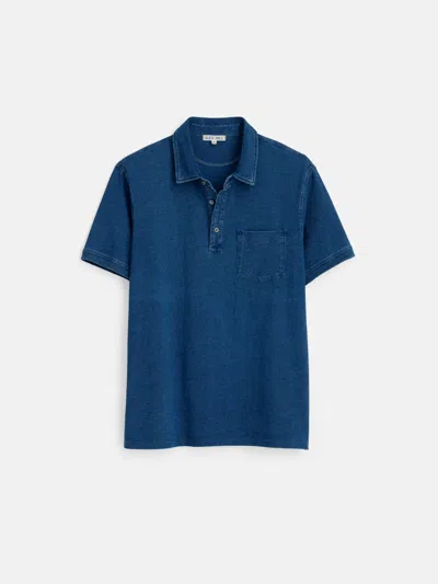 Alex Mill Standard Polo In Indigo Slub Cotton In Indigo