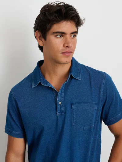 Alex Mill Standard Polo In Indigo Slub Cotton In Indigo