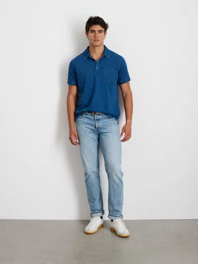 Alex Mill Standard Polo In Indigo Slub Cotton In Indigo