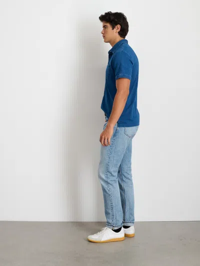 Alex Mill Standard Polo In Indigo Slub Cotton In Indigo