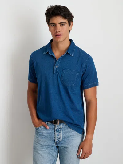 Alex Mill Standard Polo In Indigo Slub Cotton In Indigo
