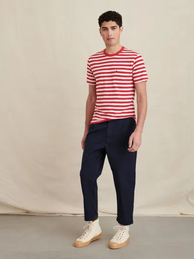 Alex Mill Standard T-shirt In Striped Slub Cotton In Red/white