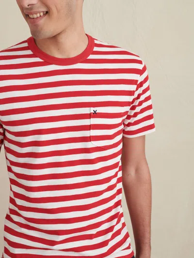 Alex Mill Standard T-shirt In Striped Slub Cotton In Red/white