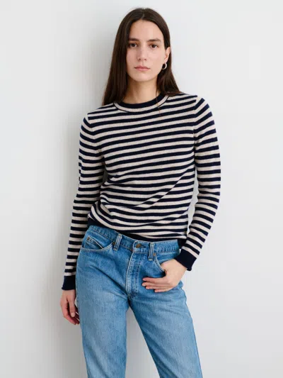 Alex Mill Sun Sweater In Stripe In Dark Navy/oatmeal