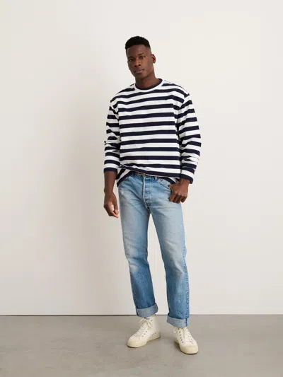 Alex Mill Touchdown Tee In Pablo Stripe In Dark Navy/natural