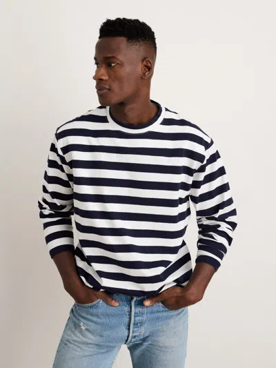 Alex Mill Touchdown Tee In Pablo Stripe In Dark Navy/natural