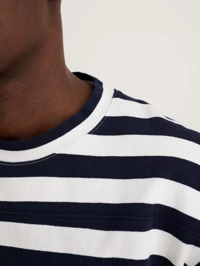 Alex Mill Touchdown Tee In Pablo Stripe In Dark Navy/natural