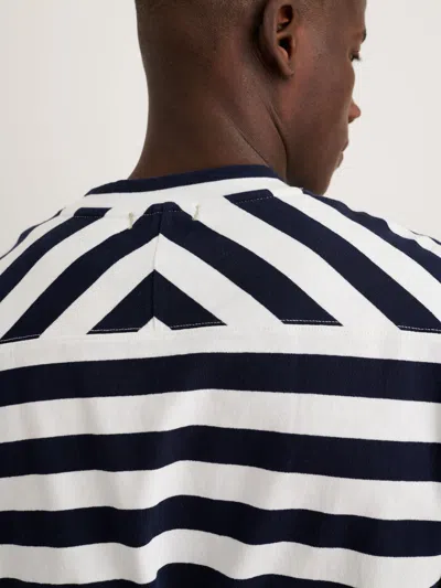 Alex Mill Touchdown Tee In Pablo Stripe In Dark Navy/natural