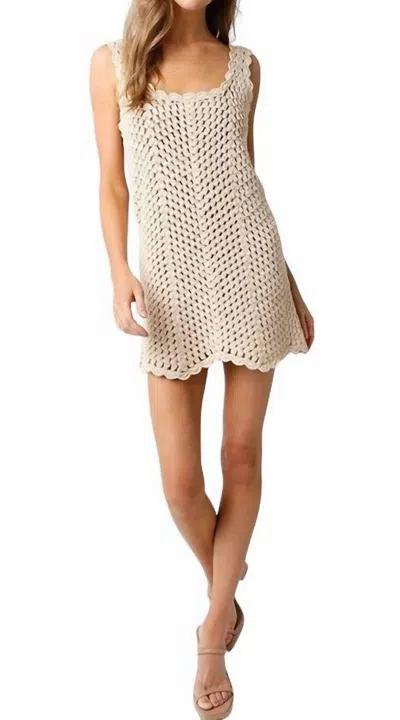 Olivaceous Isle Crochet Mini Dress In Natural In White