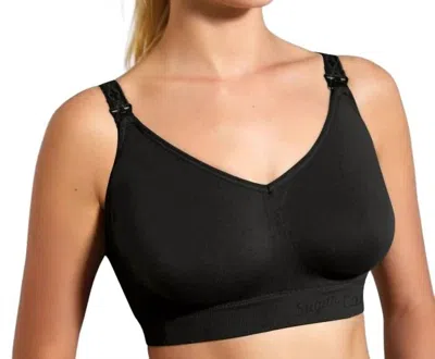 Cake Maternity Sugar Candy Seamless Plus Size Maternity & Nursing Bra (for F H Cups) In Black